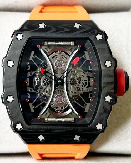 Replica Richard Mille RM 53-01 Tourbillon Pablo Mac Donough Orange Rubber Watch